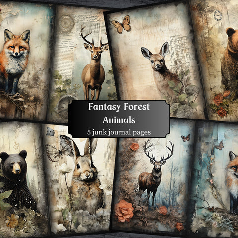 Fantasy Forest Animals Journal Pages - 23-7329