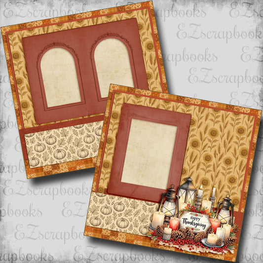 Happy Thanksgiving Lanterns - Scrapbook Layout - 25-890