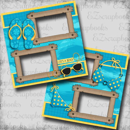 Life's a Beach - EZ Digital Scrapbook Quick Pages - INSTANT DOWNLOAD