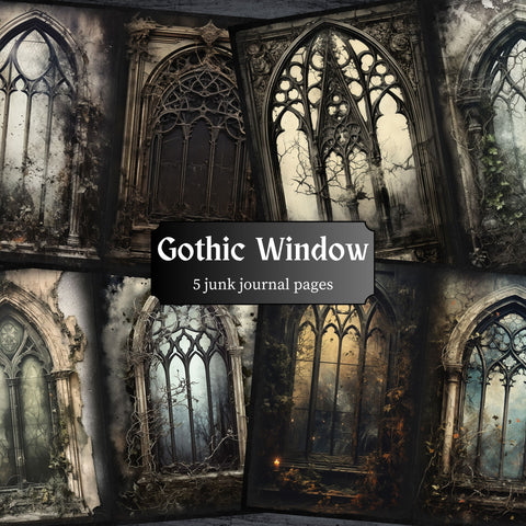 Gothic Windows Journal Pages - 23-7294