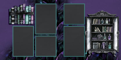 Twilight Chamber - Set of 5 Double Page Scrapbook Layouts - 25-1082