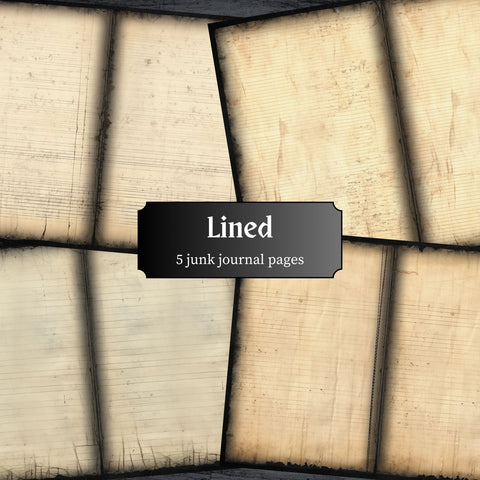 Grungy Lined Pages Journal Pages - 23-7326