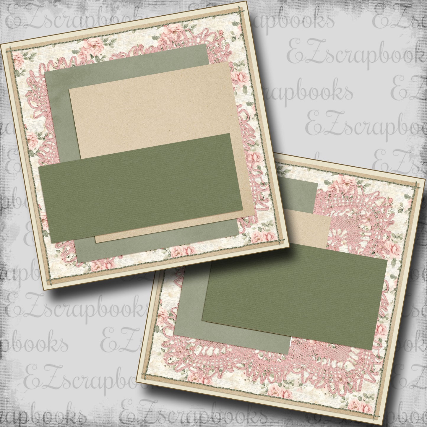 Pink Doilies NPM - Scrapbook Layout - 25-581