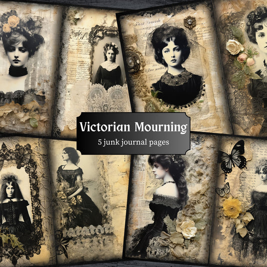 Victorian Mourning Journal Pages - 23-7324