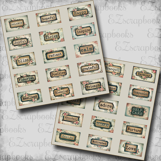 Blue Shabby Positive Phrases - Clip Art Sheets CAS - 25-287