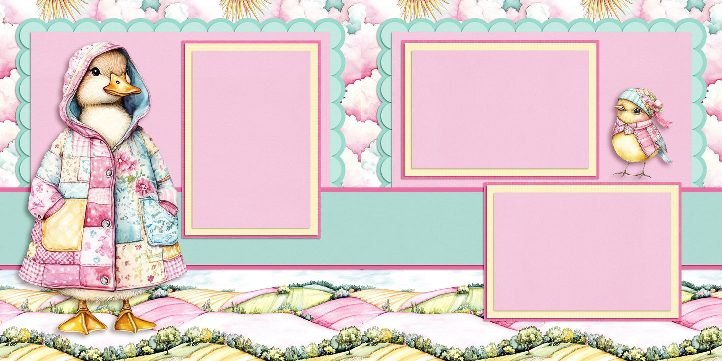 Patchwork - Set of 5 Double Page Scrapbook Layouts - 25-1032