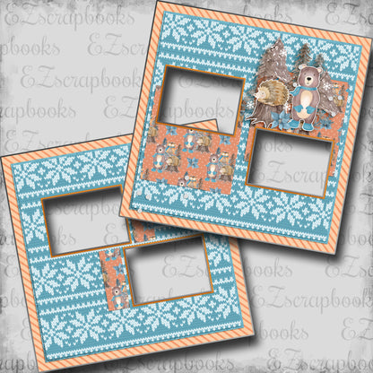 Winter Bear - EZ Digital Scrapbook Pages - INSTANT DOWNLOAD