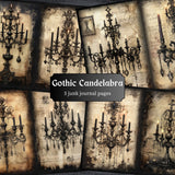Gothic Candelabra Journal Pages - 23-7310