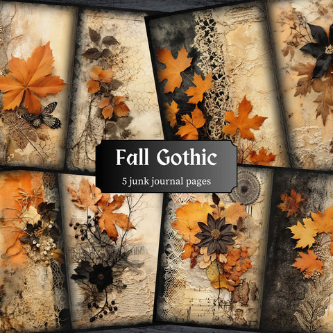 Gothic Fall Foliage Journal Pages - 23-7296