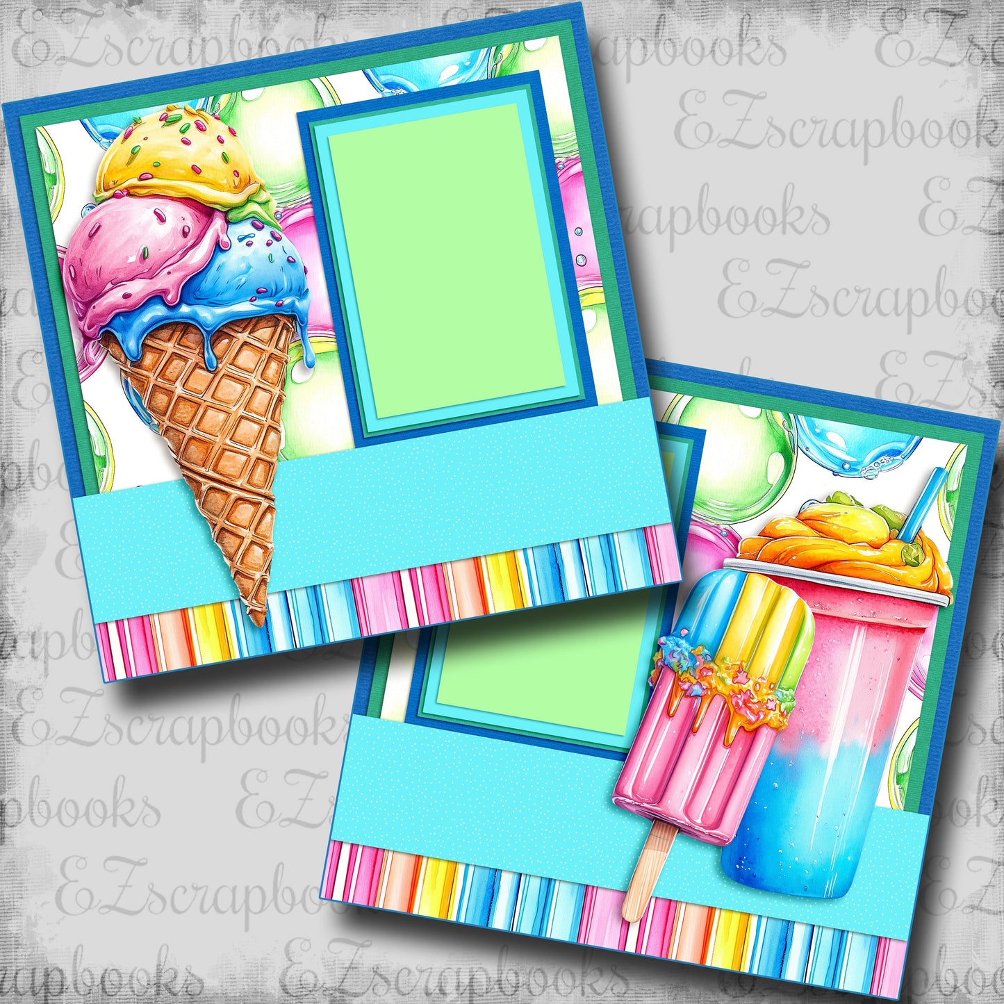 Cold Sweet Treats - Scrapbook Layout - 25-756