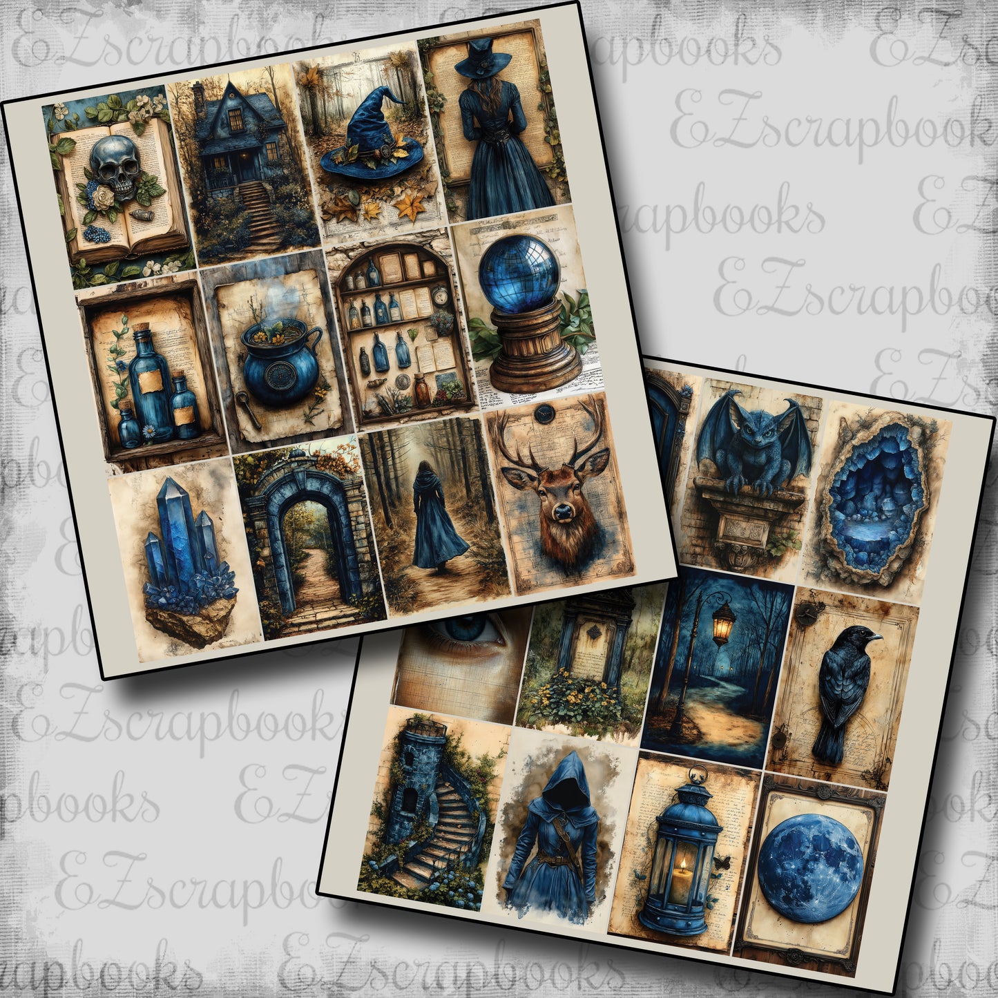 Witchy Blue Things Cards - Clip Art Sheets CAS - 25-320