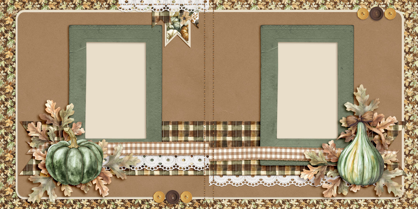 Autumn Gallery Gourds - Scrapbook Layout - 25-818