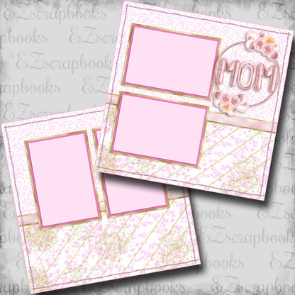 Pink Balloon Mom - Scrapbook Layout - 25-504