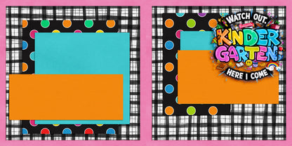 Back to School Girl Collection 1 EZ Background Pages -  Digital Bundle - 10 Digital Scrapbook Pages - INSTANT DOWNLOAD