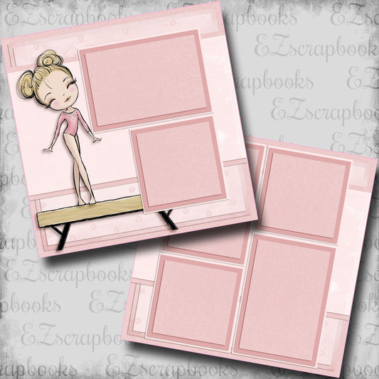 Gymnastics Balance Beam Blonde - Scrapbook Layout - 24-614