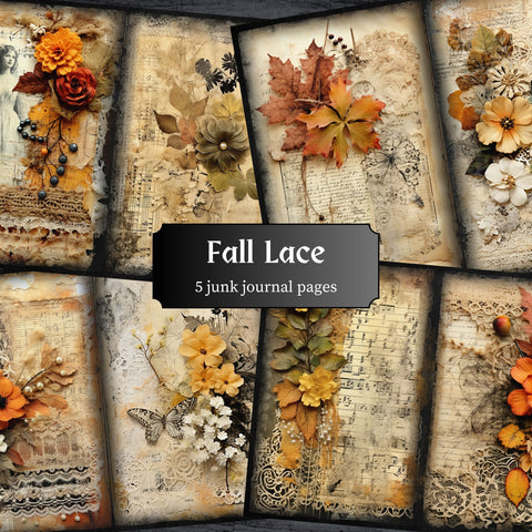 Fall Lace Journal Pages - 23-7338