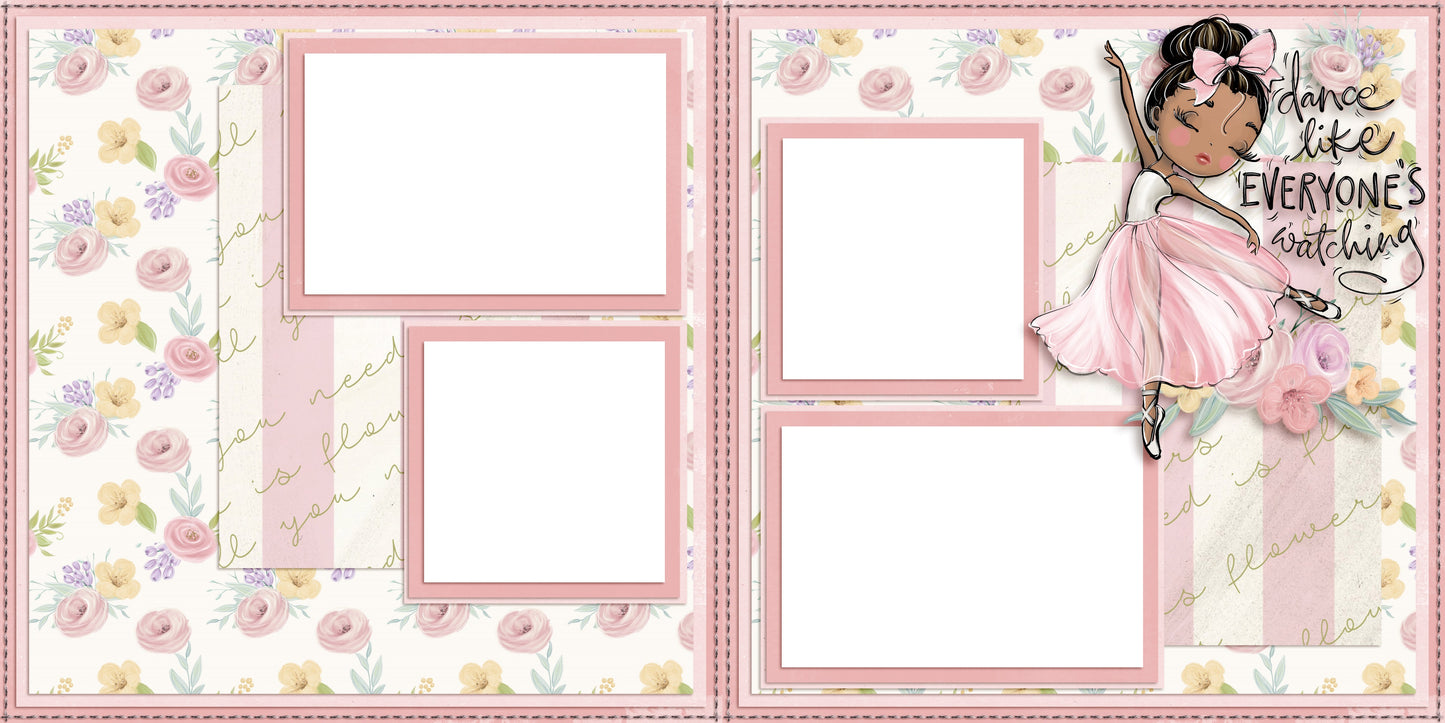 Ballet - African American - EZ Quick Pages - Digital Bundle - 10 Digital Scrapbook Pages - INSTANT DOWNLOAD