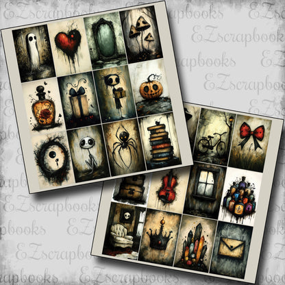 Spooky Things Cards - Halloween Clip Art Sheets CAS - 25-281