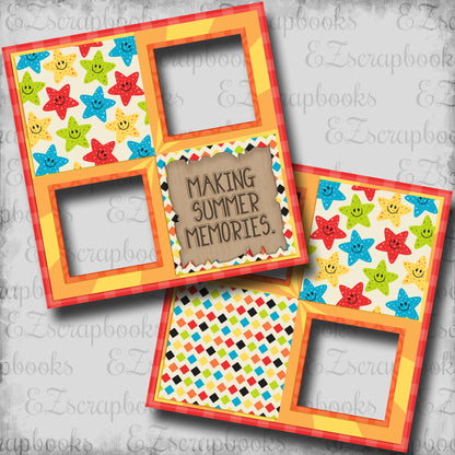 Making Summer Memories - EZ Digital Scrapbook Quick Pages - INSTANT DOWNLOAD