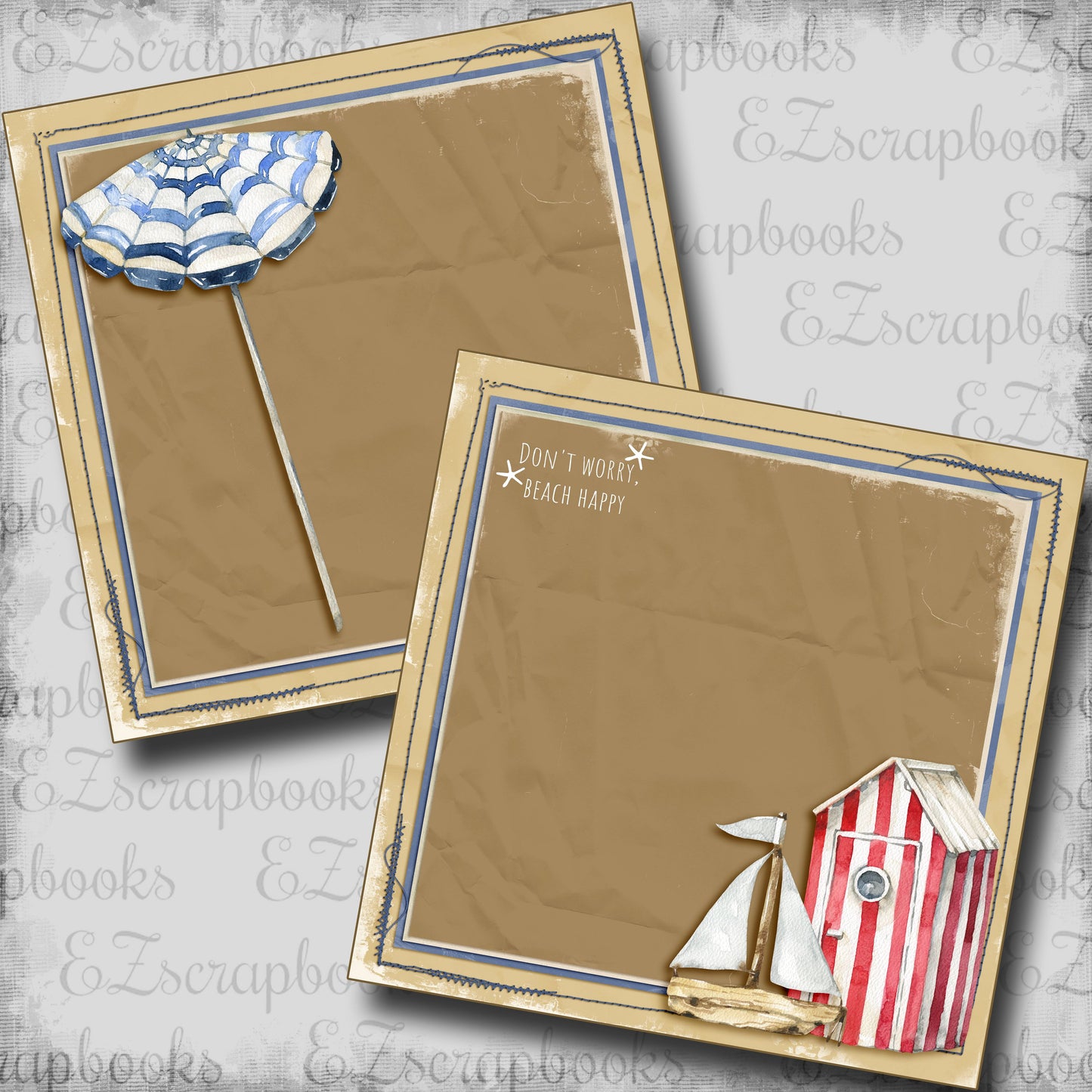 Beach Happy NPM - Scrapbook Layout - 25-661