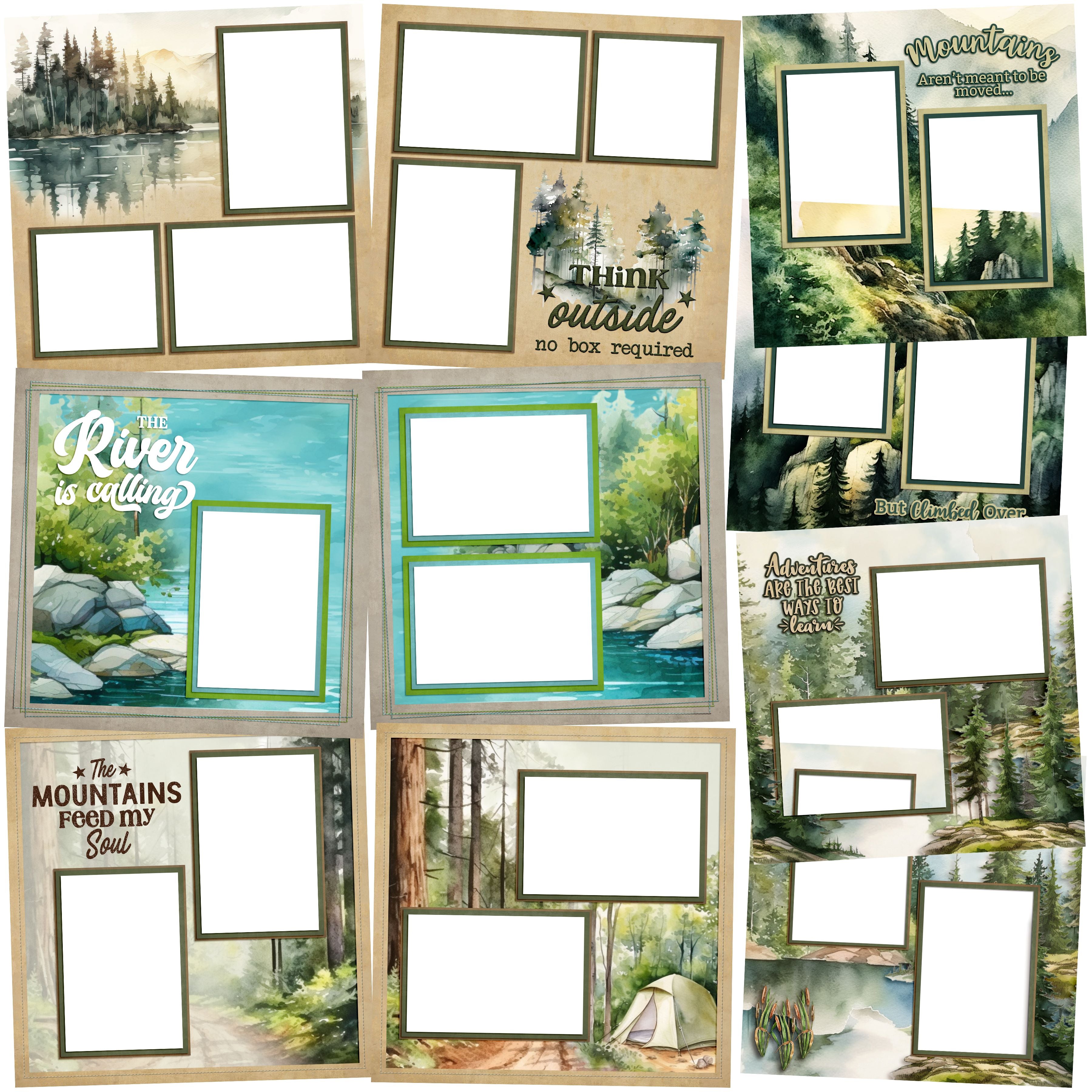 Outside Adventures EZ Quick Pages - Digital Bundle - 10 Digital Scrapb ...