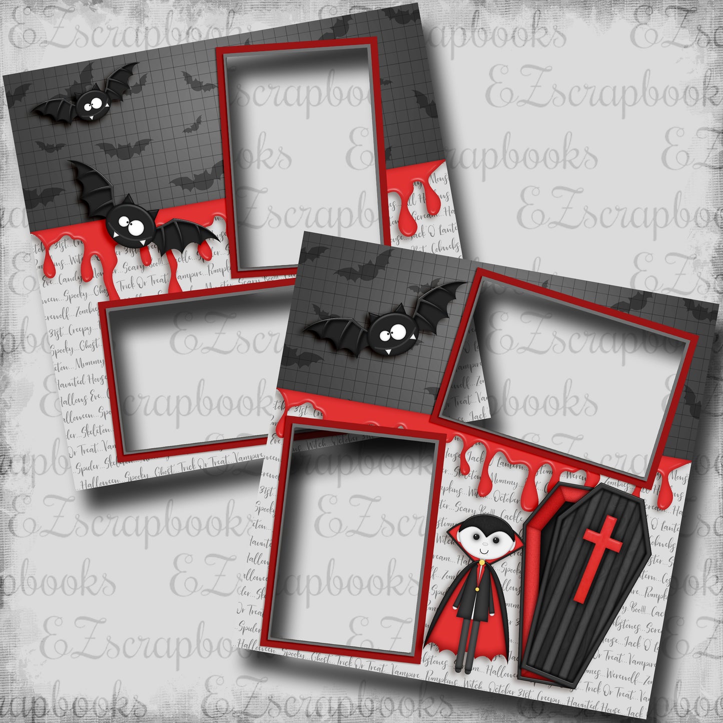 Little Drac - EZ Digital Scrapbook Pages - INSTANT DOWNLOAD