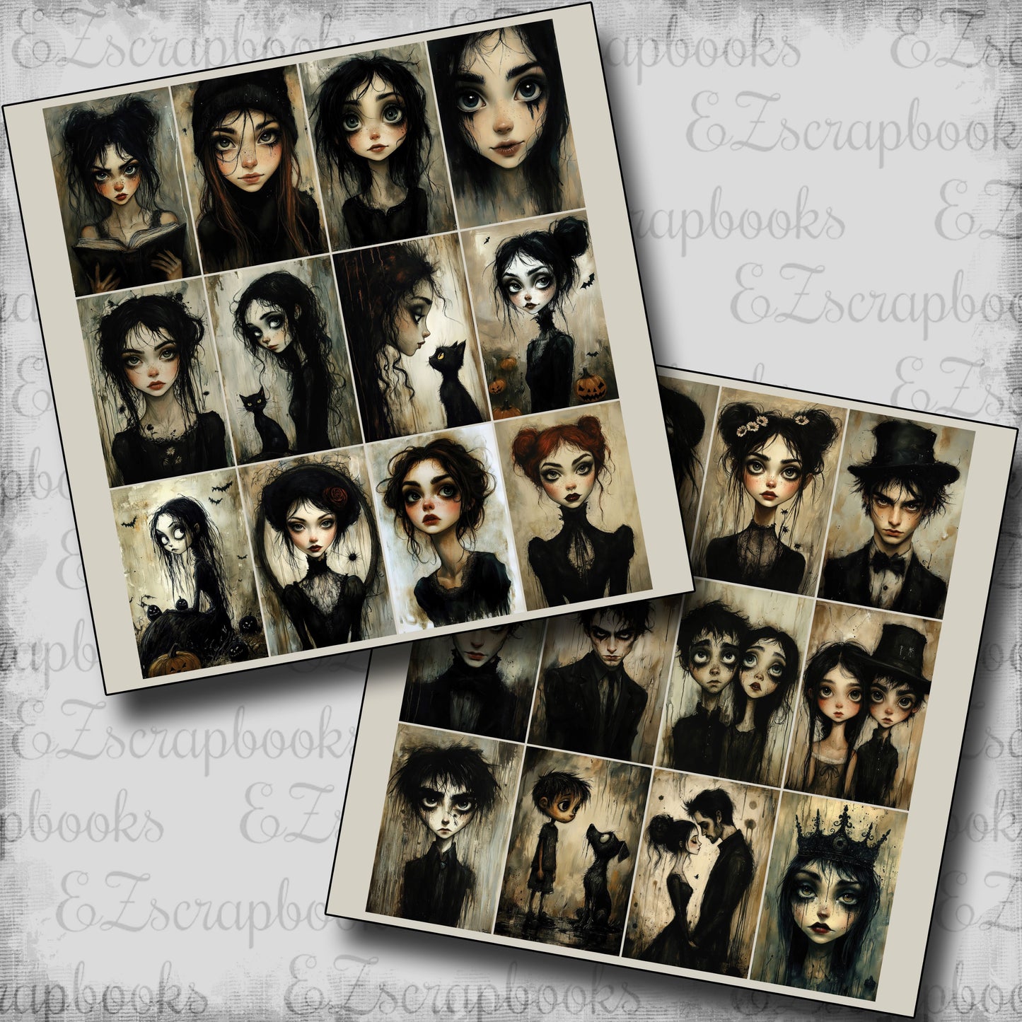 Spooky Faces Cards - Halloween Clip Art Sheets CAS - 25-282