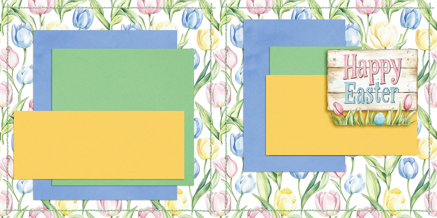 Pastel Easter NPM - Set of 5 Double Page Scrapbook Layouts - 26-1024