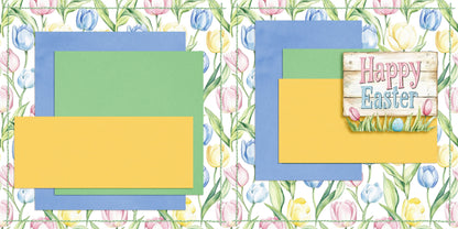 Pastel Easter NPM - Set of 5 Double Page Scrapbook Layouts - 26-1024