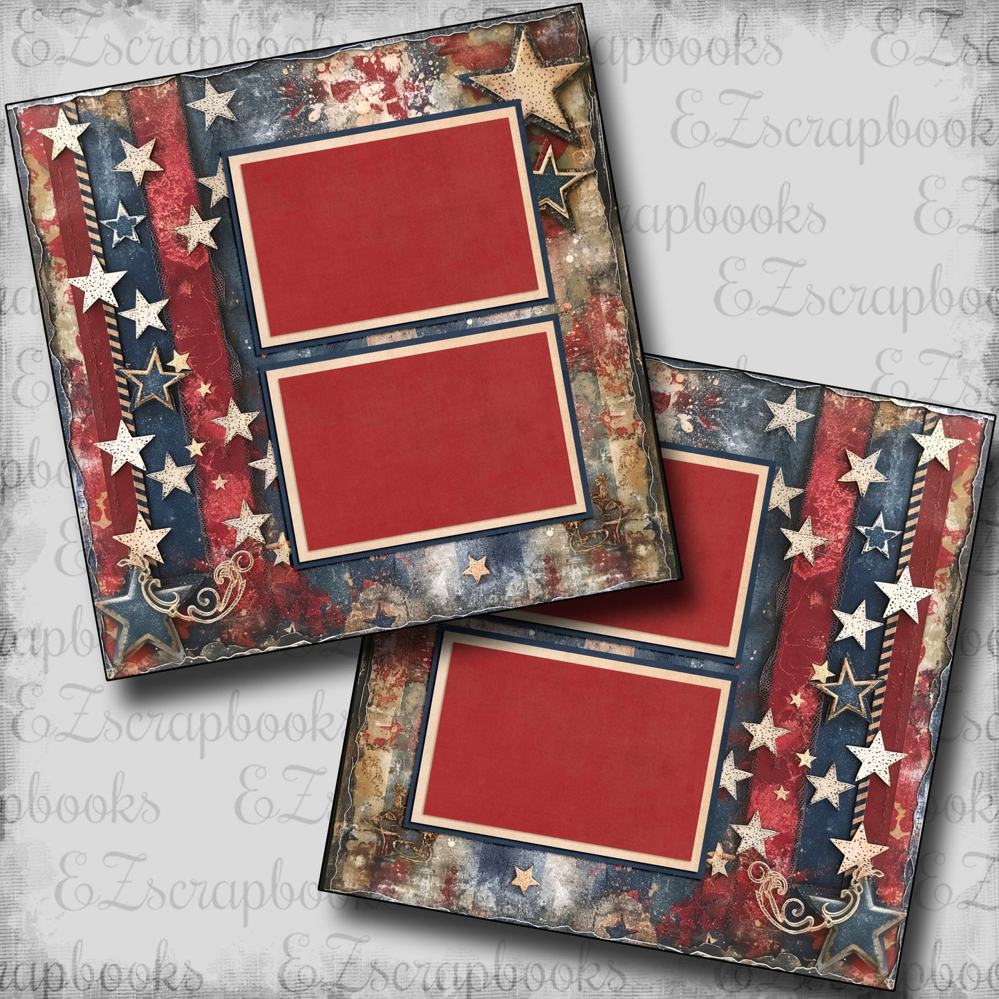 Patriotic Grunge Stars & Stripes - 24-532