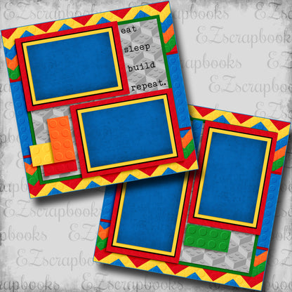 Eat Sleep Build - Scrapbook Layout - 25-440