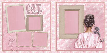 Cat Mom Dark Skin - Scrapbook Layout - 25-058