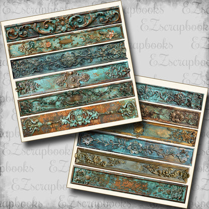 Antique Verdigris Metal Borders - 24-788