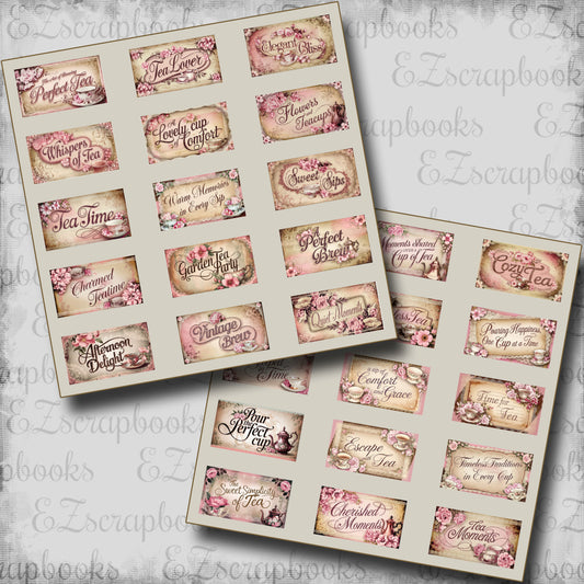 Floral Tea Time Phrases - Clip Art Sheets CAS - 25-292