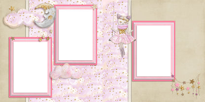 Sweet Dreams Moon Kitty - EZ Digital Scrapbook Pages - INSTANT DOWNLOAD