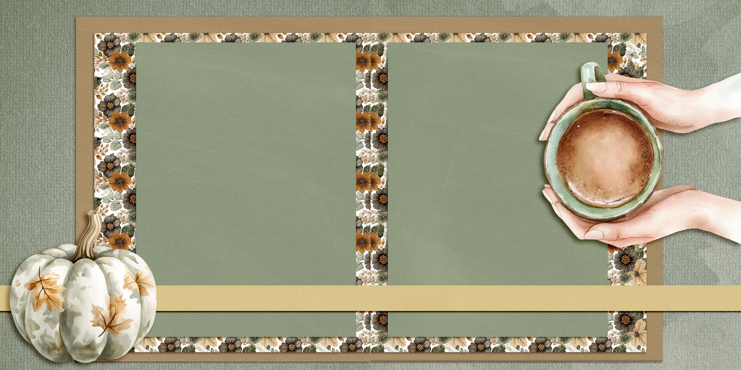 Autumn Gallery EZ Background Pages -  Digital Bundle - 10 Digital Scrapbook Pages - INSTANT DOWNLOAD