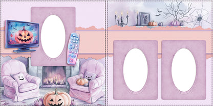 Spooky Movie Night - EZ Digital Scrapbook Pages - INSTANT DOWNLOAD