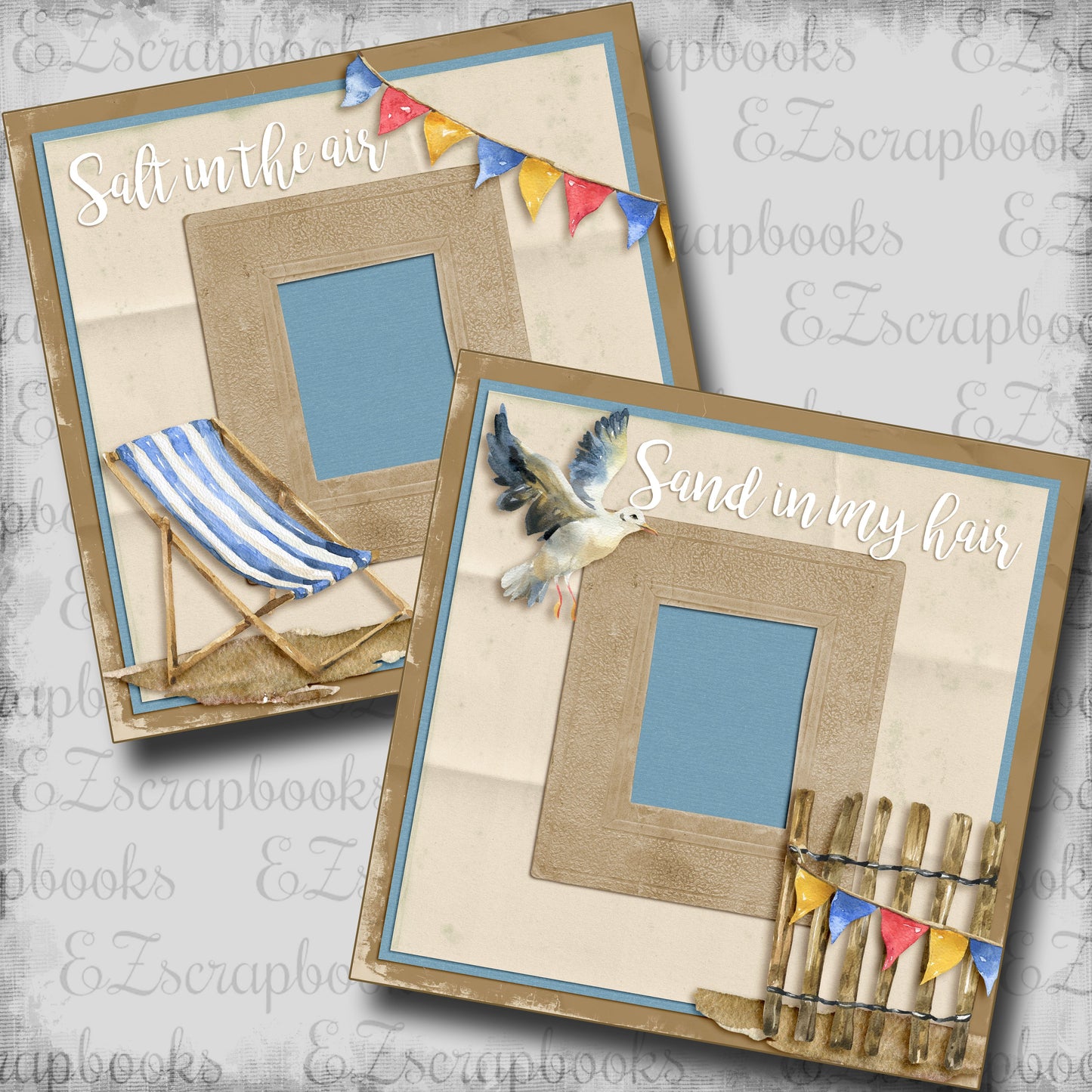 Salt in the Air - Scrapbook Layout - 25-654