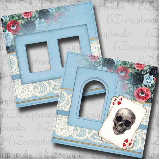 Haunted Alice Skull Cards - EZ Digital Scrapbook Pages - INSTANT DOWNLOAD