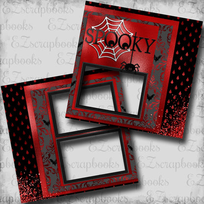 Spooky Red & Black - EZ Digital Scrapbook Pages - INSTANT DOWNLOAD