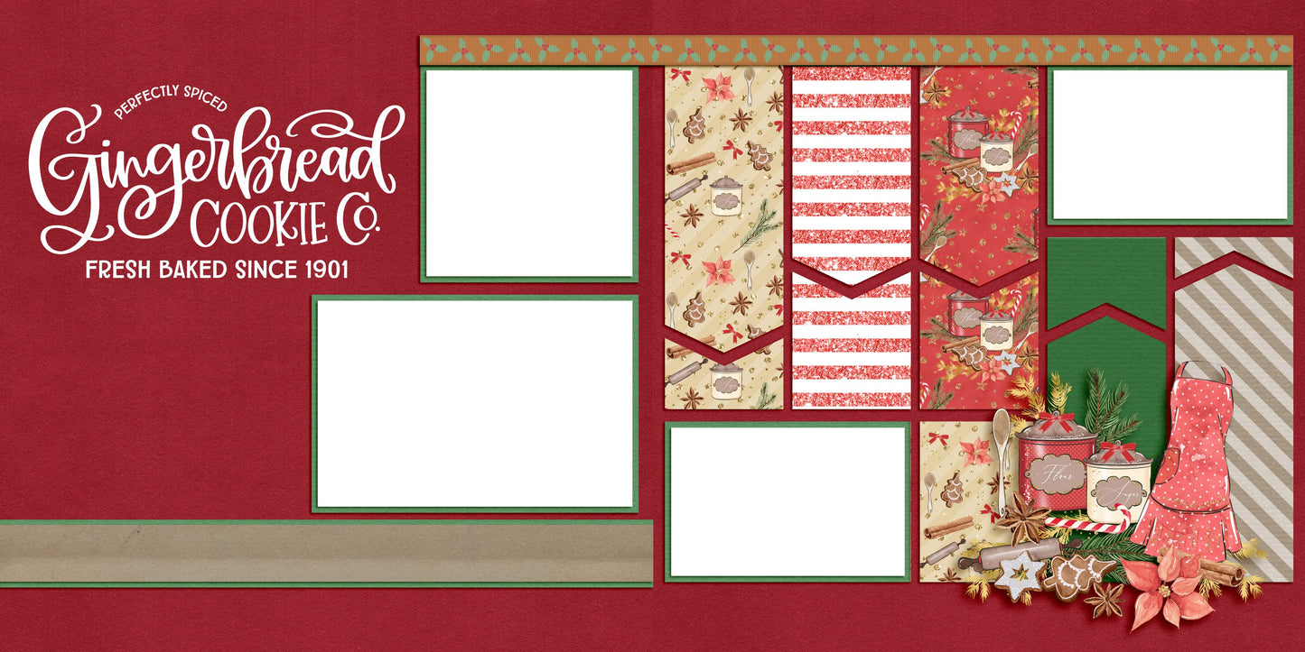 Gingerbread Cookie Co - EZ Digital Scrapbook Pages - INSTANT DOWNLOAD