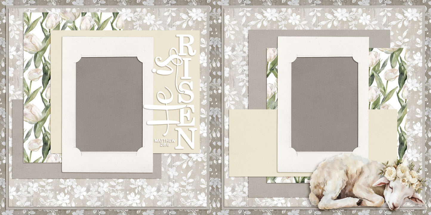 Easter Lace - Set of 5 Double Page Scrapbook Layouts - 25-1036