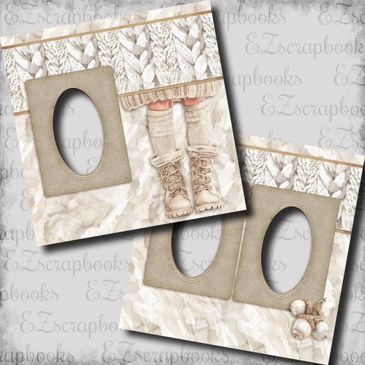 Autumn Boots - EZ Digital Scrapbook Pages - INSTANT DOWNLOAD