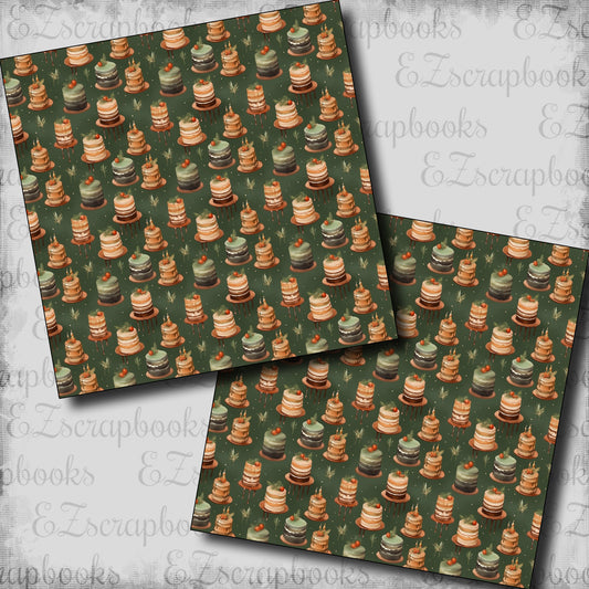 Green Party Cakes - Scrapbook Papers - 24-108