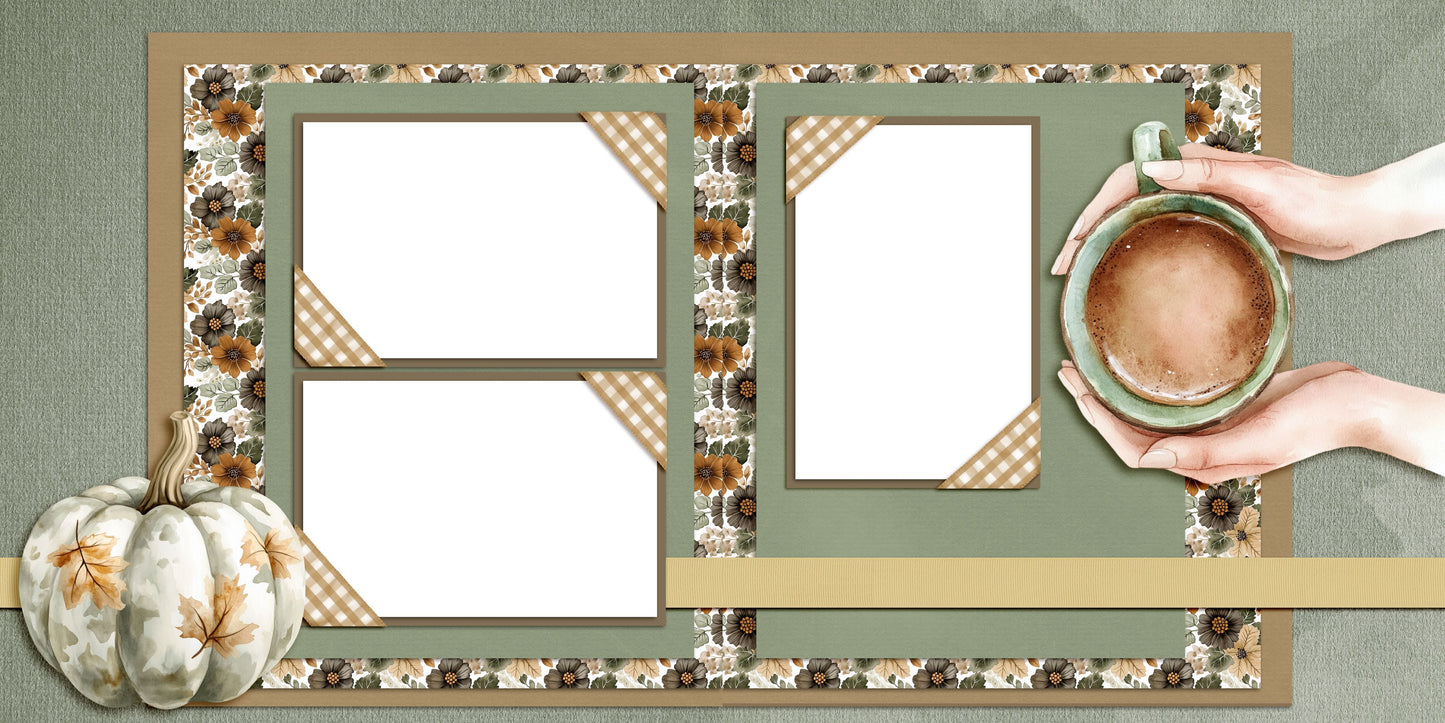 Autumn Gallery EZ Quick Pages -  Digital Bundle - 10 Digital Scrapbook Pages - INSTANT DOWNLOAD