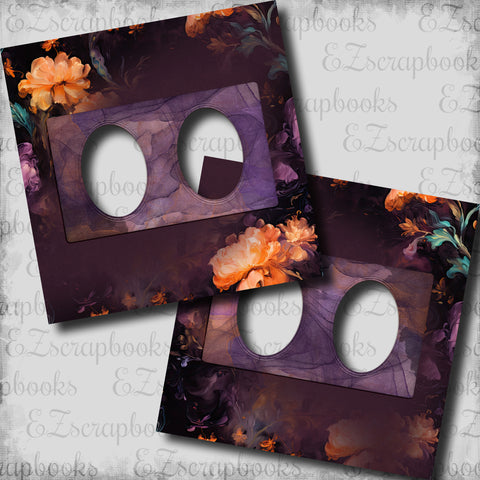 Rococo Halloween Floral - EZ Digital Scrapbook Pages - INSTANT DOWNLOAD
