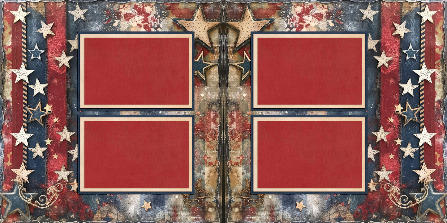 Patriotic Grunge Stars & Stripes - 24-532