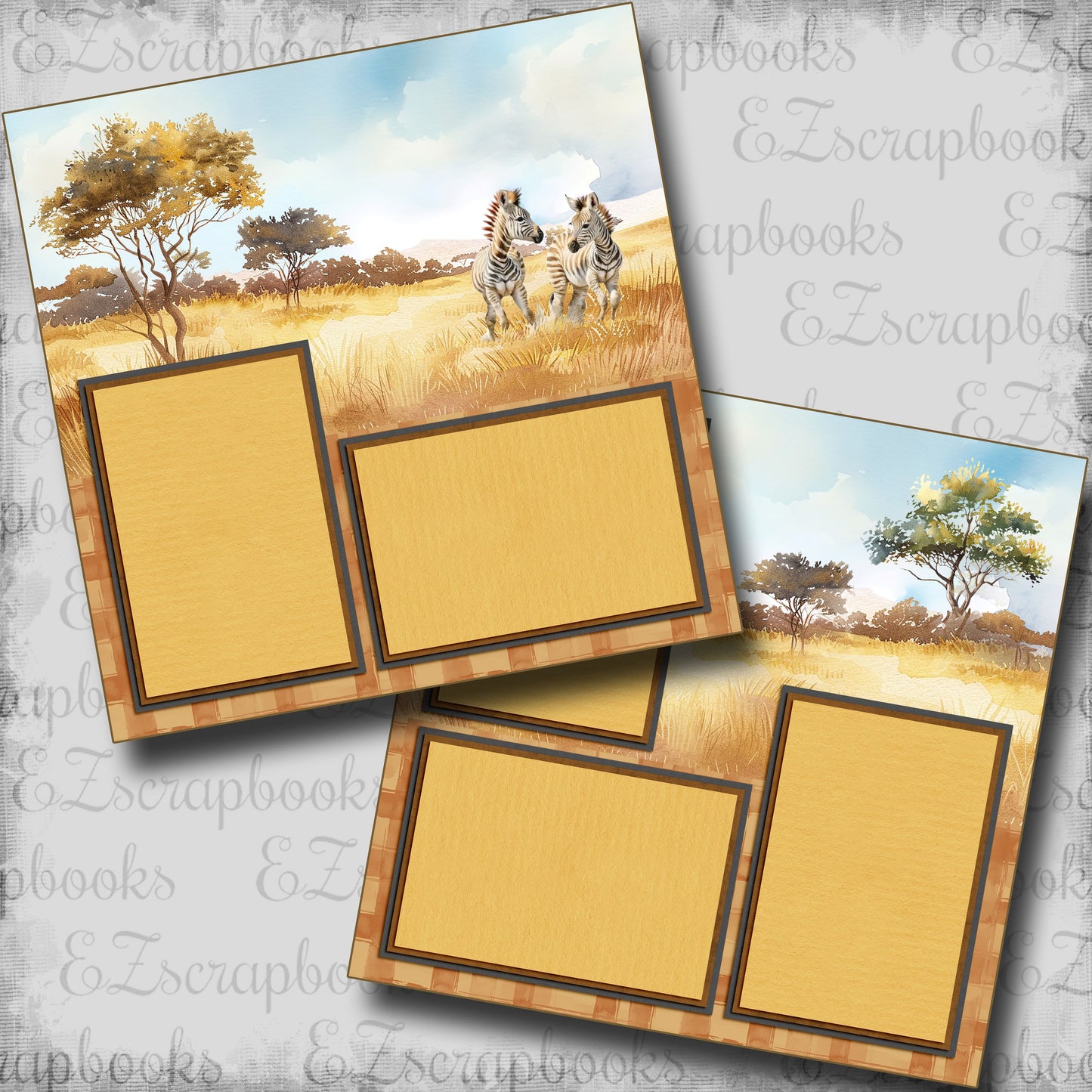 Jungle Safari Savannah - Scrapbook Layout - 25-576