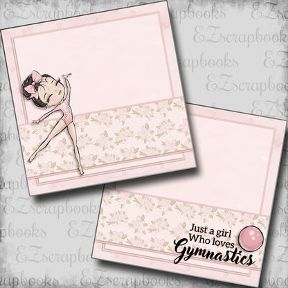 Gymnastics - Just a Girl Brunette NPM - Scrapbook Layout - 24-597