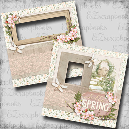 Hello Spring - EZ Digital Scrapbook Pages - INSTANT DOWNLOAD